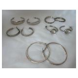 (5) Pairs Silver Tone Earrings