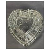 Clear Glass Crystal Heart-Shaped Lidded Box/Dish
