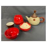 Ceramic Teapot, Bowls, etc.