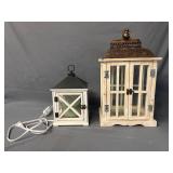 2 Wood & Metal Decorative Lanterns