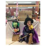 (2) Witch Halloween Decor Pieces