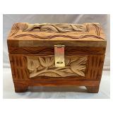 Hand-Carved Wooden Box