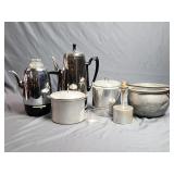 Vintage Coffee Maker/Pots Including General Elec.