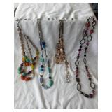 (4) Beaded Necklaces - (1) Needs Repaired