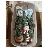 Assorted Christmas Decorations in Tote