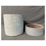 2 Ceramic Tube-Shaped Planters