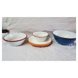 (11) Pcs Enamel Plates/Bowls Lot