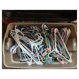Assorted Hangers in Plastic Tote