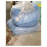 2 Small rolls of blue/white poly media 30' x 90'