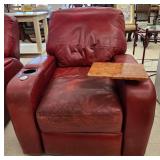 Red Leather Theater Recliner w/Removable Table 35W