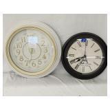 Pair of Battery Operated Plastic Wall Clocks