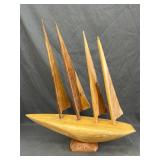 Wood Sailboat Sculpture
