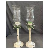 2- Palm Tree Candle Holders- 18.5' Tall