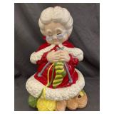 Mrs. Claus Knitting Ceramic Figurine 14'