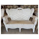 White Wicker Loveseat