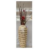 Shell Mosaic Tiles Vase 24'H w/Floral Arrangement