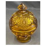 Amber Glass Candy Dish