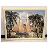 'Rum Cay' by Malarz Print Canvas in 53x41' Frame