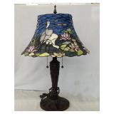 Working Tiffany Style Botanical Themed Table Lamp