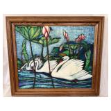 Canvas Swan Painting by C. Cort.