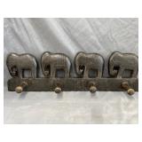 Wooden Elephant 4 Hook Coat/Hat/Towel  Hanger