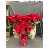 3 Artificial Poinsettia Plants- 22' & 17'