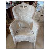 White Wicker Rocking Chair- 28x37x40'