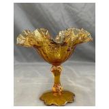 Unmarked Fenton Art Glass Ruffled Rim Copote