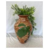 Sea Turtle Ceramic Vase w/ Artificial Plant
