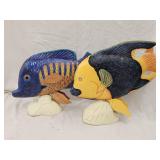 (2)pc Wooden Fish Decor 14'-12'H
