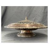 Silver-Plated Centerpiece Flower Frog Bowl