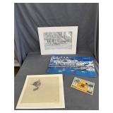 Prints, Boston Postcards, Mykonos Placemats