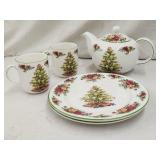 (5)Pcs 'Old Country Roses' Christmas Themed Dishes