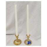 Pair of Metal Candle Stick Holders 15' Overall H