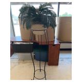 Artificial Palm Plant in Pot on 48' Plant Stand