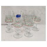 (10)pc 1987 Vintage Arby's Christmas Glassware 7'H