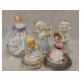 (5)pc Porcelain Figurines Including Marked Josef