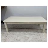 Cream Coffee Table with Metallic Trim