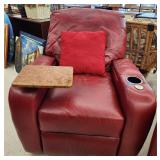 Red Leather Theater Recliner w/Removable Table35W