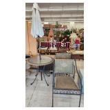(3)pc Outdoor Rattan Set w/Umbrella