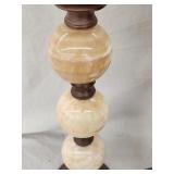 (3) Alabaster Candle Holders with Candles