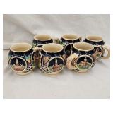 (6)pc Marked Marzi & Remy Mugs 3.5'H