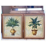 2 - Canvas Tropical Palm Paintings by M. Harding