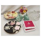 (10) Pc Glass Decor Lot Including Lenox Bone China