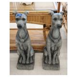Pair of Resin Type Dog Statues 30'Hx9'x10'