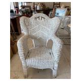 White Wicker Wingback Chair