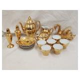 Gold Tone (17)pc Vintage Tea Set & Swetye Swan