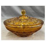 Amber Glass Candy Dish