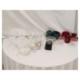 (22)pc Glass Lot Etched Crystal