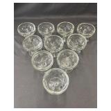 Pressed Glass Sherbet Dishes- Set of 10